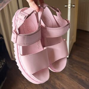 Dr. Martens Pale Pink Chunky Platform Ankle-Strap Sandals